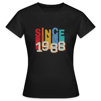 Since 1988 retro - T-shirt Femme - noir - Devant - AI Model Female 172 dark (172cm)