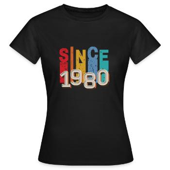 Since 1980 retro - T-shirt Femme - noir - Devant - AI Model Female 172 dark (172cm)