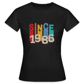 Since 1986 retro - T-shirt Femme - noir - Devant - AI Model Female 172 dark (172cm)