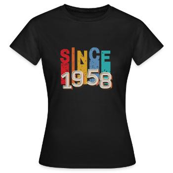 Since 1958 retro - T-shirt Femme - noir - Devant - AI Model Female 172 dark (172cm)