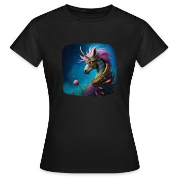 Licorne Cyberpunk - T-shirt Femme - noir - Devant - AI Model Female 172 dark (172cm)