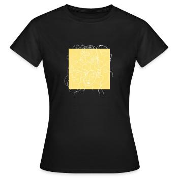 Face line yellow - T-shirt Femme - noir - Devant - AI Model Female 172 dark (172cm)