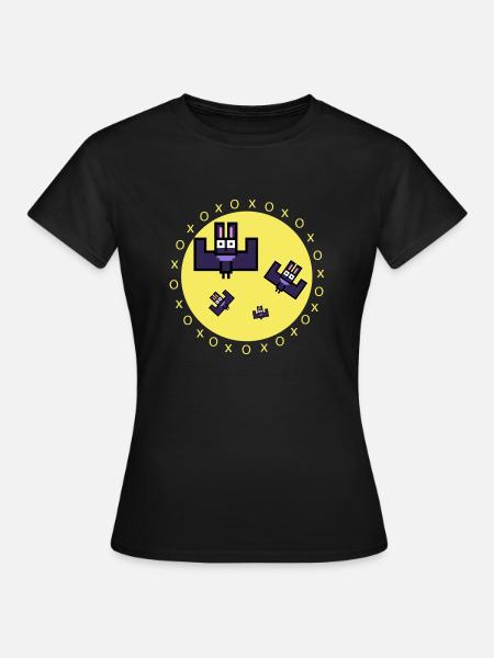 Fledermäuse mit Mond - Frauen T-Shirt - Schwarz
