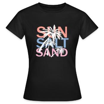 Sun Salt Sand - Frauen T-Shirt - Schwarz - Vorne - AI Model Female 172 dark (172cm)