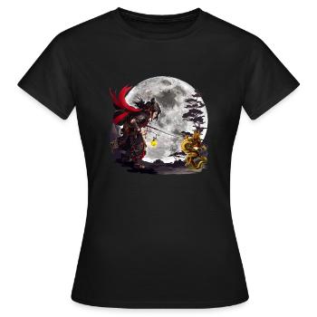 Asian golden Dragon and Warrioress 5000 - DIGITAL - Frauen T-Shirt - Schwarz - Vorne - AI Model Female 172 dark (172cm)