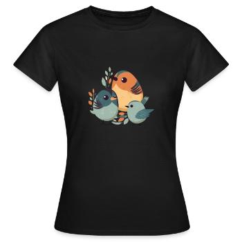 Famille d'oiseau - T-shirt Femme - noir - Devant - AI Model Female 172 dark (172cm)
