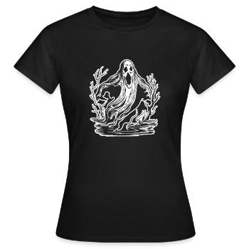 Geist Geister Geisterstunde Halloween - Frauen T-Shirt - Schwarz - Vorne - AI Model Female 172 dark (172cm)