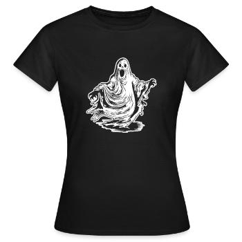Geist Geister Geisterstunde Halloween - Frauen T-Shirt - Schwarz - Vorne - AI Model Female 172 dark (172cm)