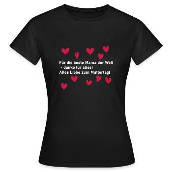 Für die beste Mama der Welt - Muttertags Geschenk - Frauen T-Shirt - Schwarz - Vorne - AI Model Female 172 dark (172cm)