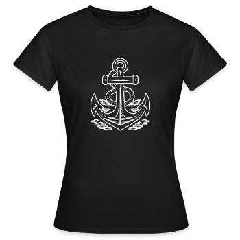 Anker Boot Schiff Nautik - Frauen T-Shirt - Schwarz - Vorne - AI Model Female 172 dark (172cm)