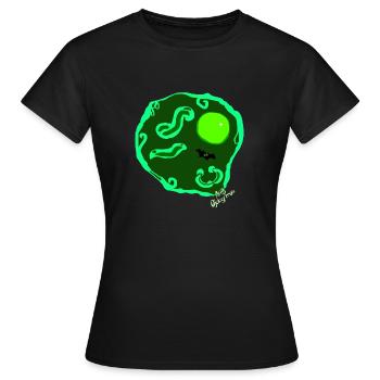 Œuf au plat par Isabel B. - T-shirt Femme - noir - Devant - AI Model Female 172 dark (172cm)