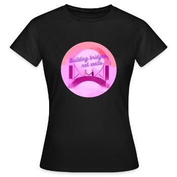Construire des ponts - T-shirt Femme - noir - Devant - AI Model Female 172 dark (172cm)