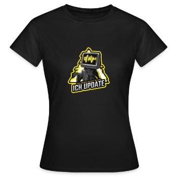 Ich werde nicht älter, ich update | Gaming zocken - Frauen T-Shirt - Schwarz - Vorne - AI Model Female 172 dark (172cm)