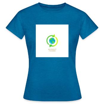 Ökologie bitte - Frauen T-Shirt - Antikblaues Saphir meliert - Vorne - AI Model Female 172 dark (172cm)