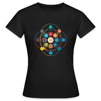 Diagramm eines Atoms - Frauen T-Shirt - Schwarz - Vorne - AI Model Female 172 dark (172cm)