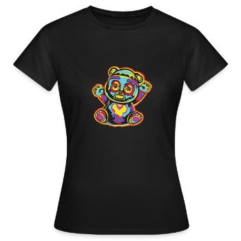 Horror Gruseliger Bär Halloween Monster Brei - Frauen T-Shirt - Schwarz - Vorne - AI Model Female 172 dark (172cm)