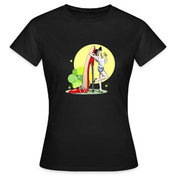 Une femme - T-shirt Femme - noir - Devant - AI Model Female 172 dark (172cm)