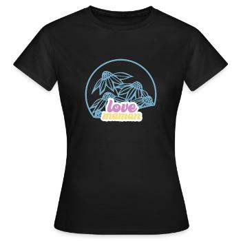 SA015 ecusson floral 1 - T-shirt Femme - noir - Devant - AI Model Female 172 dark (172cm)