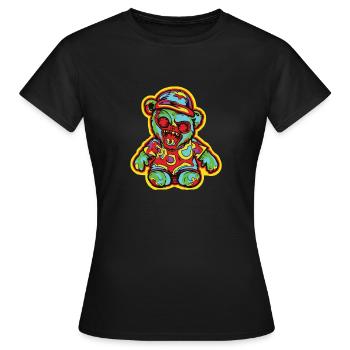 Horreur Effrayant Ours Halloween Hannibal Ours - T-shirt Femme - noir - Devant - AI Model Female 172 dark (172cm)