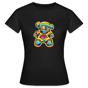 Horreur Effrayant Ours Halloween Nosferatu Ours - T-shirt Femme - noir - Devant - AI Model Female 172 dark (172cm)