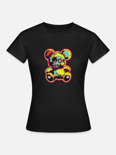 Kauhu Pelottava karhu Halloween Witchy Wuzzles - Dame-T-shirt - sort