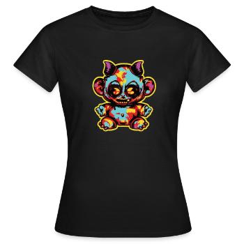 Horror Scary Bear Halloween Devilish Hugs - Women's T-Shirt - black - Front - AI Model Female 172 dark (172cm)