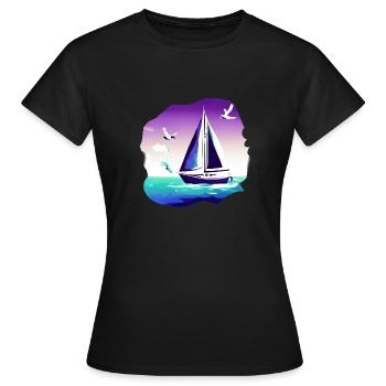 Segelschiff Segeln Segelboot Segelsport Segler - Frauen T-Shirt - Schwarz - Vorne - AI Model Female 172 dark (172cm)