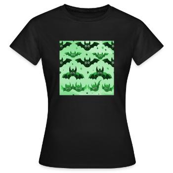 Comic Bat Brigade: Niedliche Fledermaus-Kollektion - Frauen T-Shirt - Schwarz - Vorne - AI Model Female 172 dark (172cm)