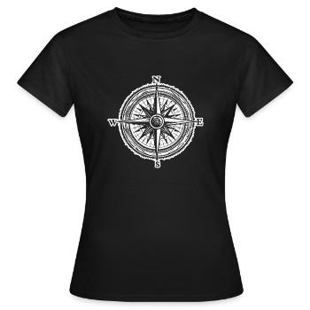 Kompass Nautik Segelboot Seefahrer - Frauen T-Shirt - Schwarz - Vorne - AI Model Female 172 dark (172cm)