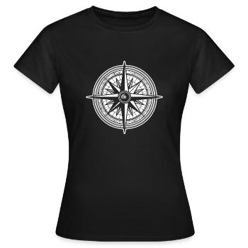 Kompass Nautik Segelboot Seefahrer - Frauen T-Shirt - Schwarz - Vorne - AI Model Female 172 dark (172cm)