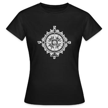 Kompass Nautik Segelboot Seefahrer - Frauen T-Shirt - Schwarz - Vorne - AI Model Female 172 dark (172cm)