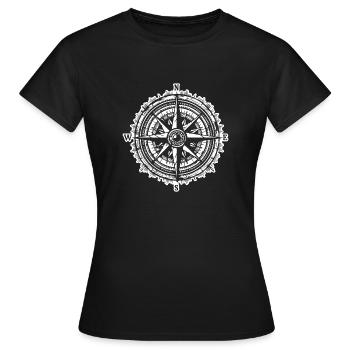 Kompass Nautik Segelboot Seefahrer - Frauen T-Shirt - Schwarz - Vorne - AI Model Female 172 dark (172cm)