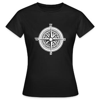 Kompass Nautik Segelboot Seefahrer - Frauen T-Shirt - Schwarz - Vorne - AI Model Female 172 dark (172cm)
