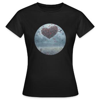 Faire l’amour Pas la Guerre Paix Guerre Amour Romance - T-shirt Femme - noir - Devant - AI Model Female 172 dark (172cm)