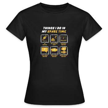 WRITING IN SPARE TIME - Women's T-Shirt - black - Front - AI Model Female 172 dark (172cm)