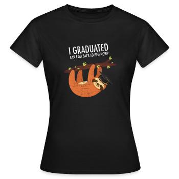 J’ai obtenu mon diplôme de retour au lit paresseux - T-shirt Femme - noir - Devant - AI Model Female 172 dark (172cm)