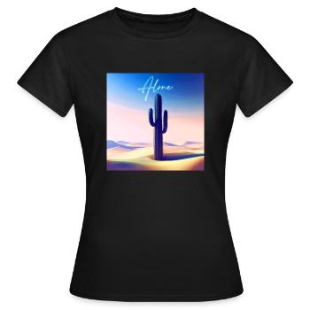 Alone cactus - Women's T-Shirt - black - Front - AI Model Female 172 dark (172cm)