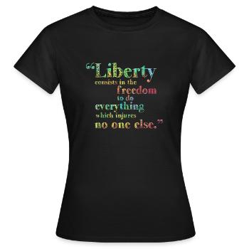 Liberté Droits de l’Homme - T-shirt Femme - noir - Devant - AI Model Female 172 dark (172cm)
