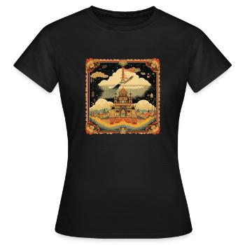 Peinture asiatique - T-shirt Femme - noir - Devant - AI Model Female 172 dark (172cm)