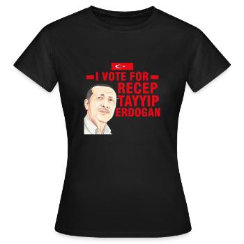 Präsident Recep Tayyip Erdogan Türkiye 2023 - Frauen T-Shirt - Schwarz - Vorne - AI Model Female 172 dark (172cm)