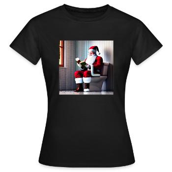 Weihnachtsmann Privat - Frauen T-Shirt - Schwarz - Vorne - AI Model Female 172 dark (172cm)