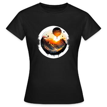 Ballooning means a thirst for adventure and freedom - Women's T-Shirt - black - Front - AI Model Female 172 dark (172cm)