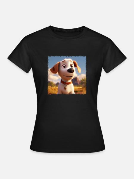 liebevoller Hund - Frauen T-Shirt - Schwarz