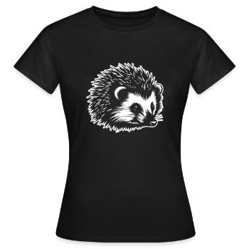 Igel Wald Stachelig Tier - Frauen T-Shirt - Schwarz - Vorne - AI Model Female 172 dark (172cm)