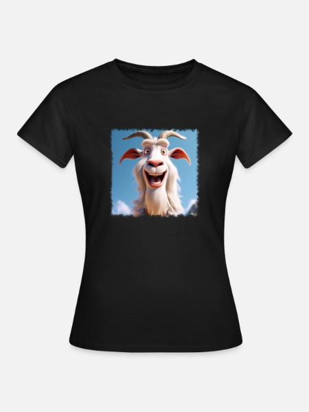 Coole Ziege - Frauen T-Shirt - Schwarz