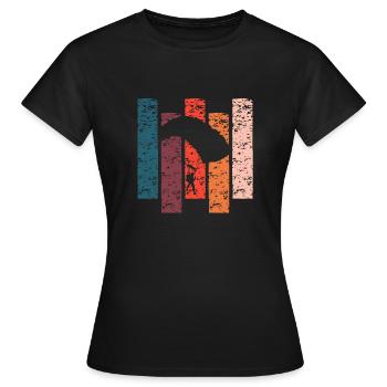 Vintage Geschenk Fallschirm - Frauen T-Shirt - Schwarz - Vorne - AI Model Female 172 dark (172cm)
