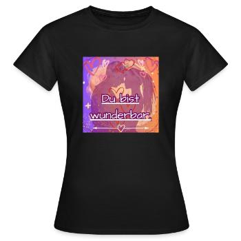 Du bist wunderbar - Frauen T-Shirt - Schwarz - Vorne - AI Model Female 172 dark (172cm)