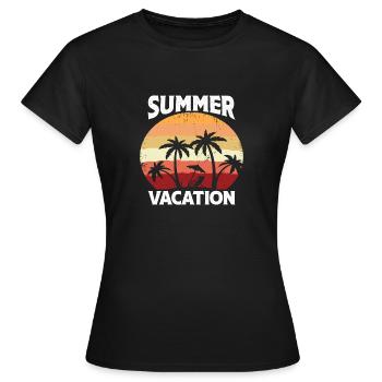 Summer Vacation - Women's T-Shirt - black - Front - AI Model Female 172 dark (172cm)