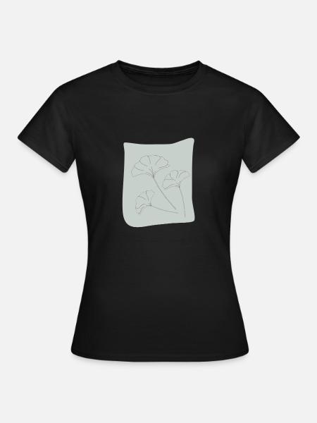 GINKO LINEART - Frauen T-Shirt - Schwarz