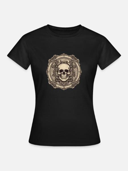 Dunkle Schädelwarnung - Frauen T-Shirt - Schwarz